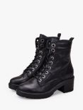 Moda in Pelle Bellzie Lace Up Leather Ankle Boots, Black