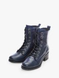 Moda in Pelle Bezzie Lace Up Leather Ankle Boots, Navy