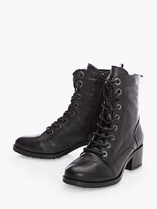 Moda in Pelle Bezzie Lace Up Leather Ankle Boots, Black