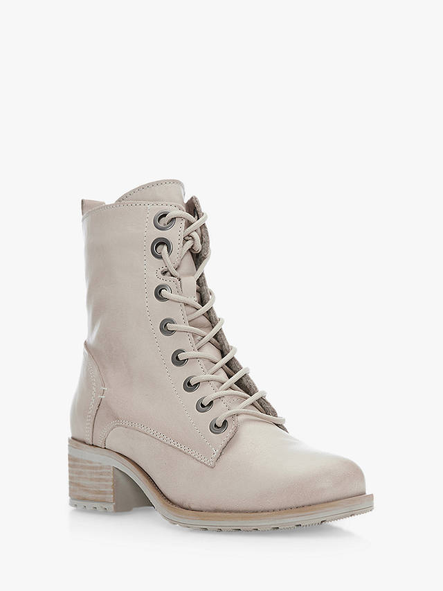 Moda in Pelle Bezzie Lace Up Leather Ankle Boots, Cream
