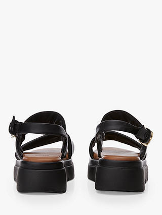 Moda in Pelle Netty Padded Leather Flatform Sandals, Black