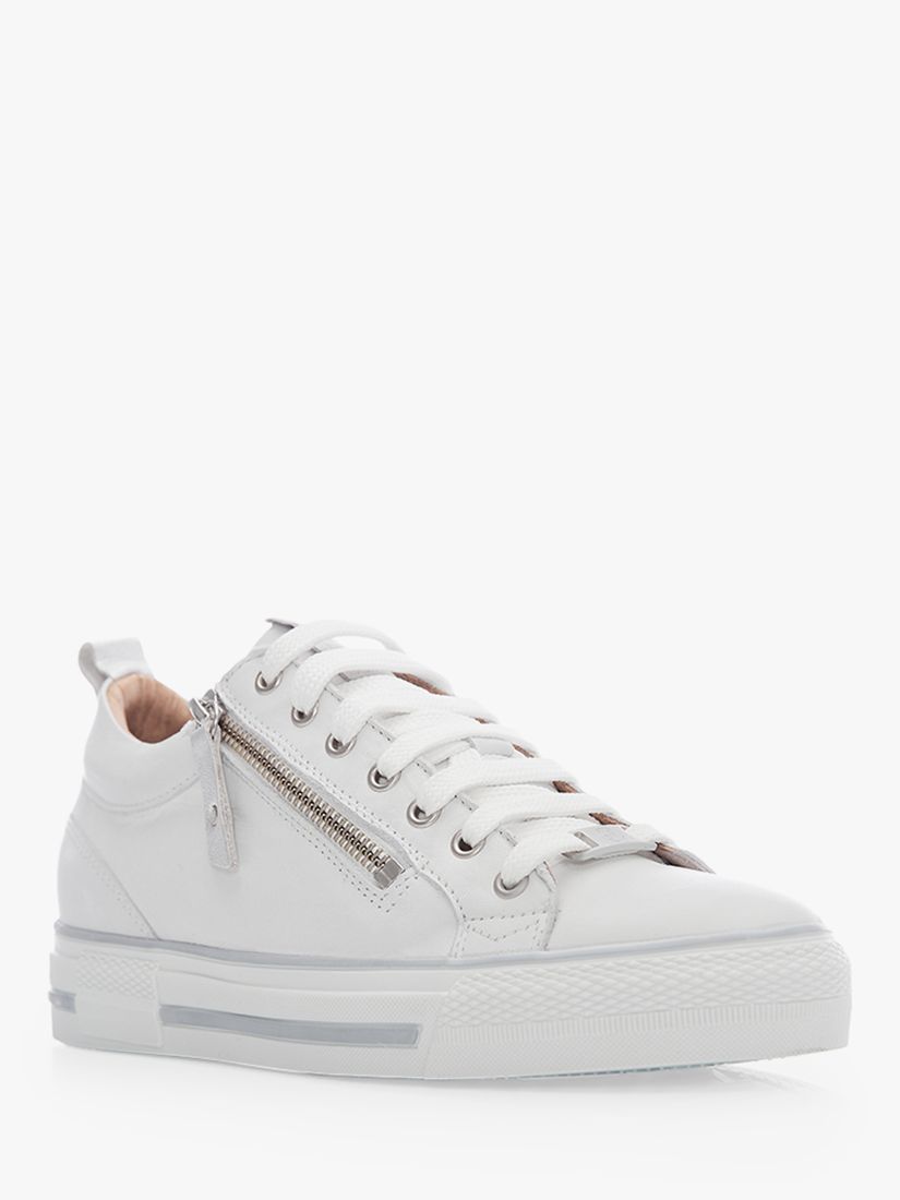 Buy Moda in Pelle Brayleigh Leather Flatform Trainers, White Online at johnlewis.com