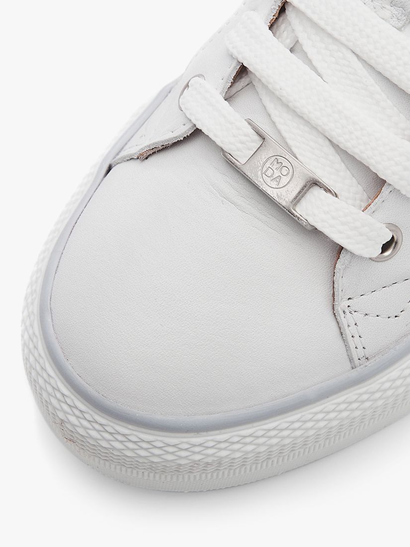 Buy Moda in Pelle Brayleigh Leather Flatform Trainers, White Online at johnlewis.com