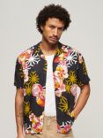 Superdry Hawaiian Resort Shirt, Asanoha Black