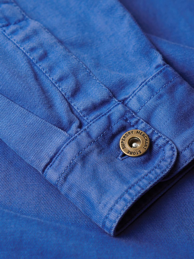 Superdry Merchant Linen Blend Overshirt, True Blue, XL