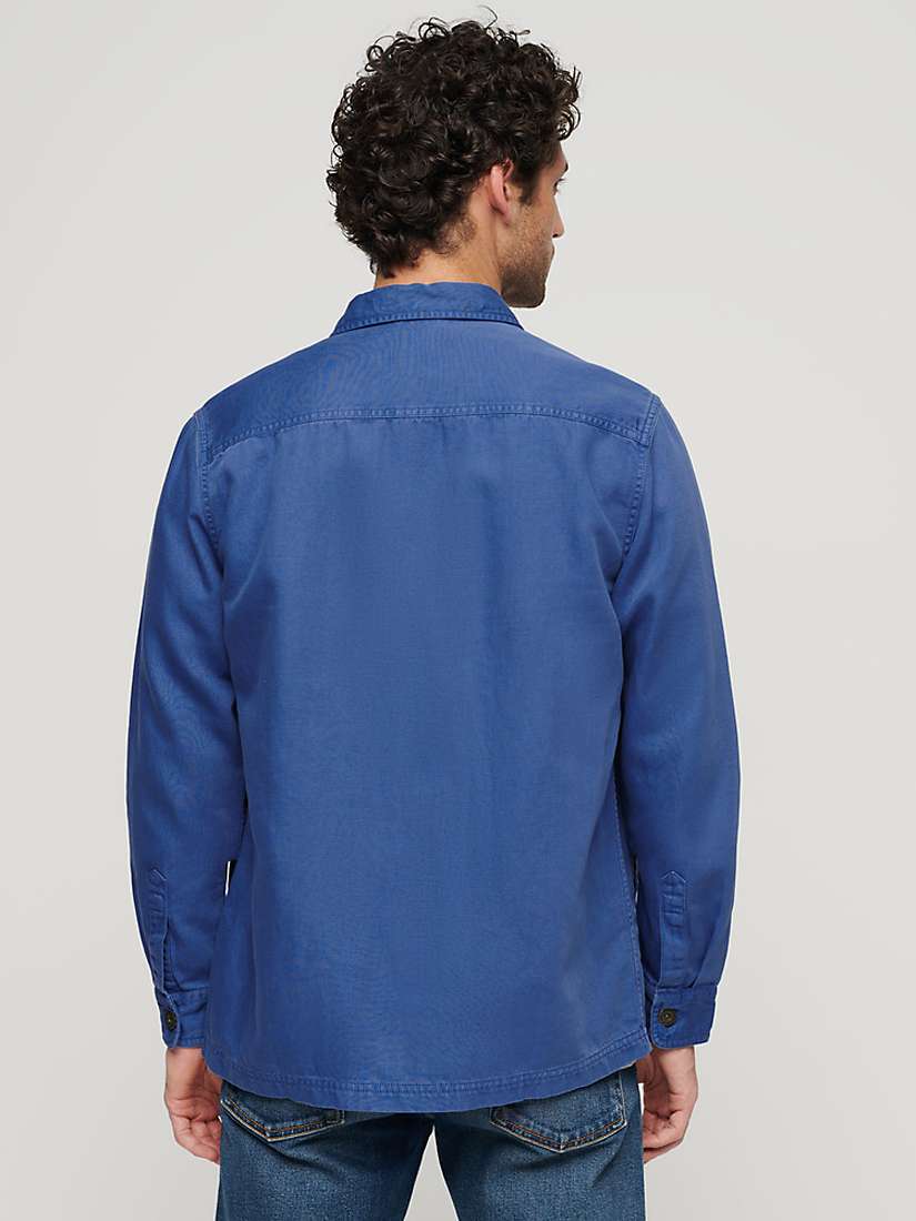 Buy Superdry Merchant Linen Blend Overshirt, True Blue Online at johnlewis.com