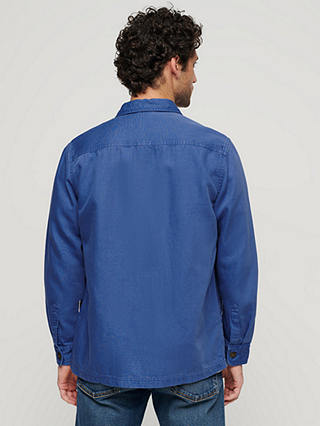 Superdry Merchant Linen Blend Overshirt, True Blue