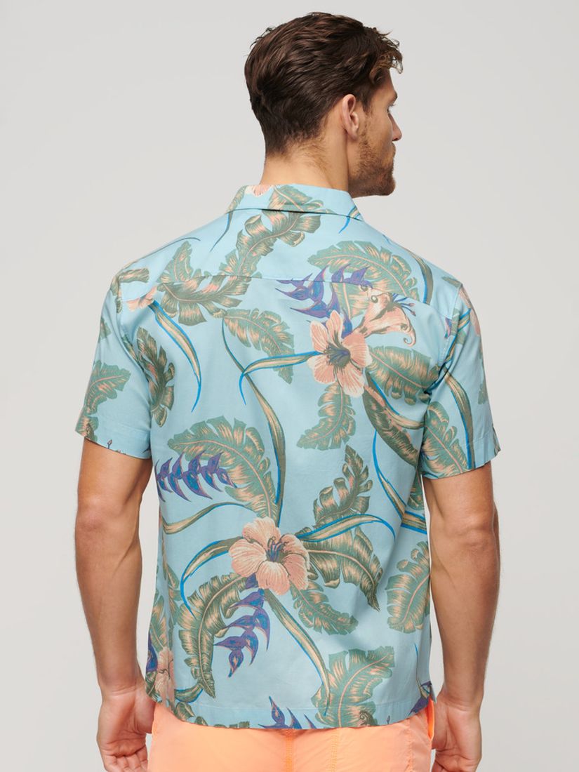 Superdry Hawaiian Shirt, Eden Hawaiian Blue/Multi, XXL