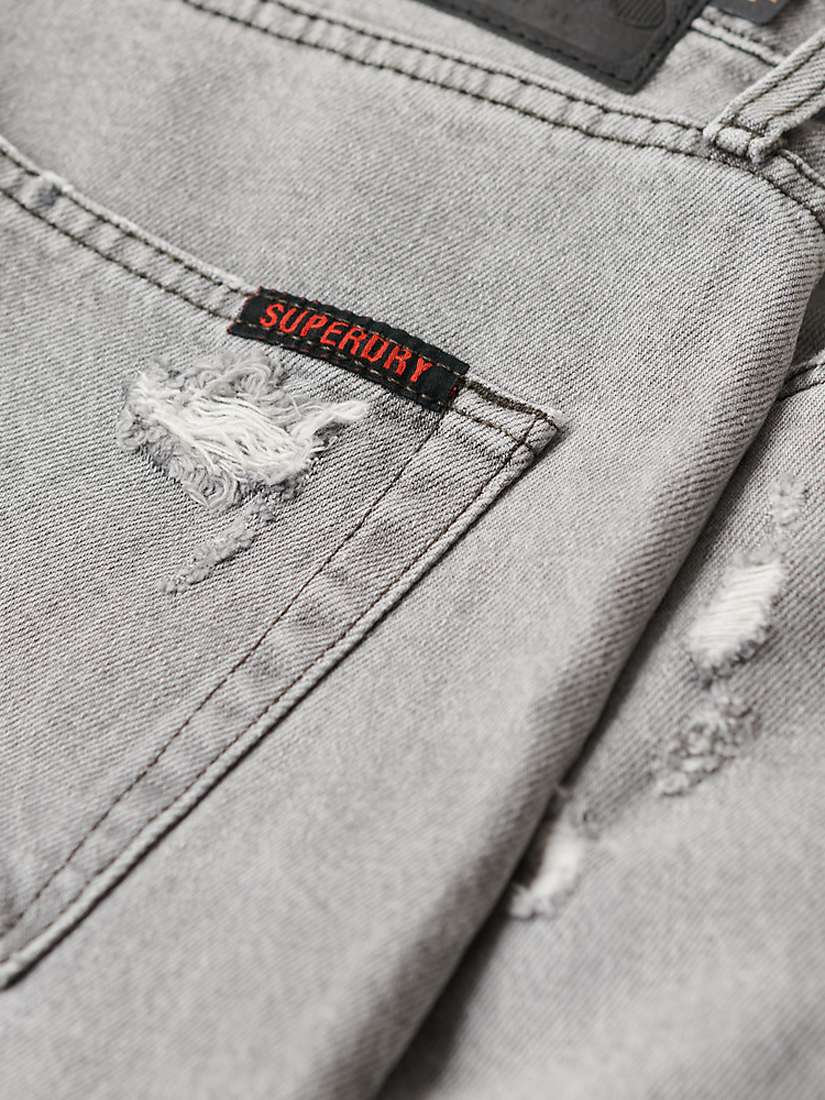 Buy Superdry Straight Denim Shorts, Washed Grey Online at johnlewis.com