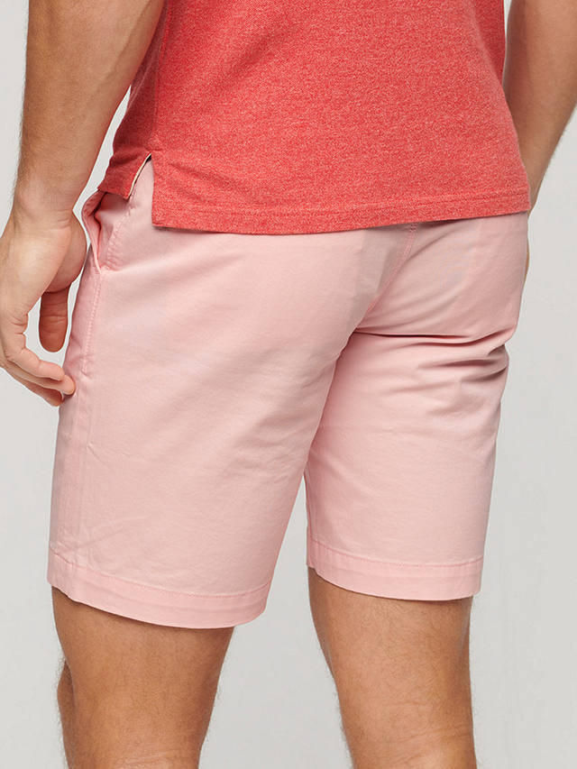 Superdry Slim Fit Stretch Chino Shorts, Pink Sunset