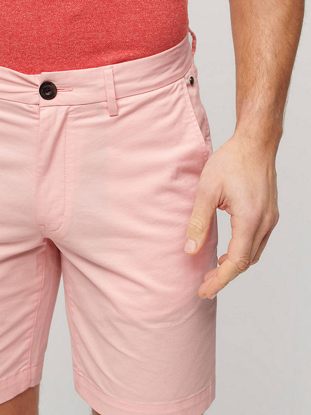 Superdry Slim Fit Stretch Chino Shorts, Pink Sunset