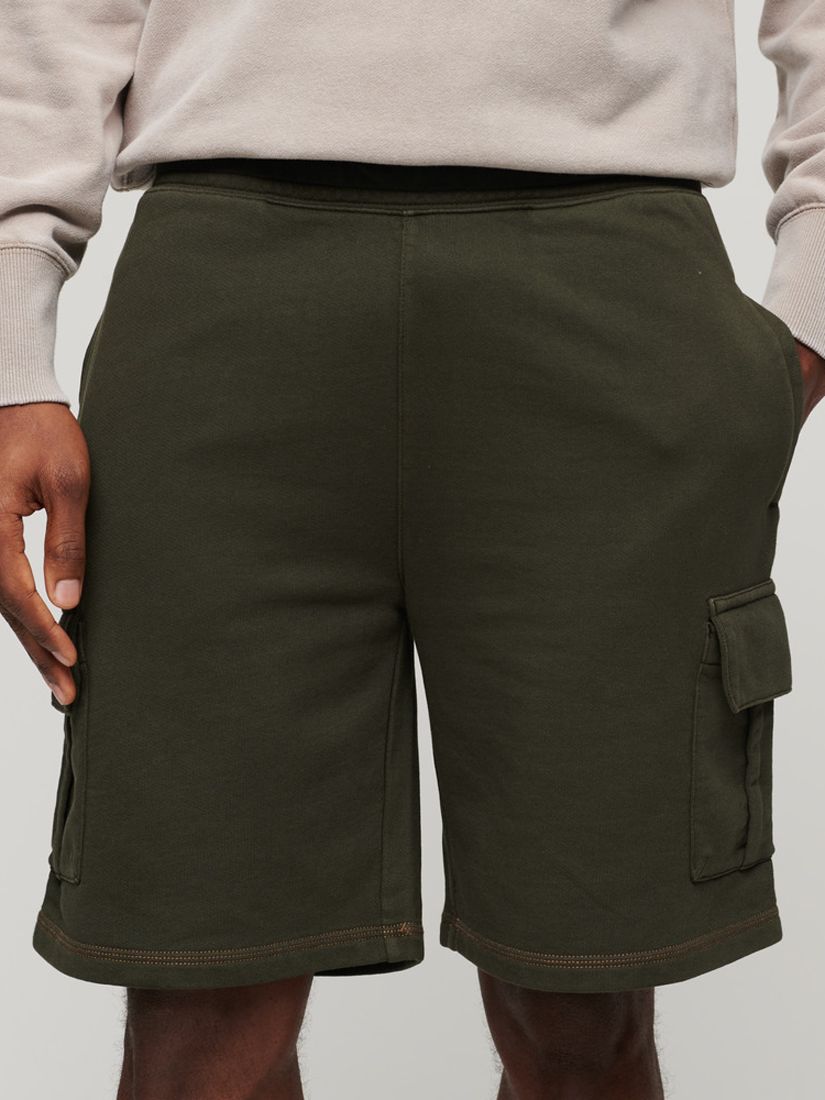 Superdry Contrast Stitch Cargo Shorts, Washed Olive, M