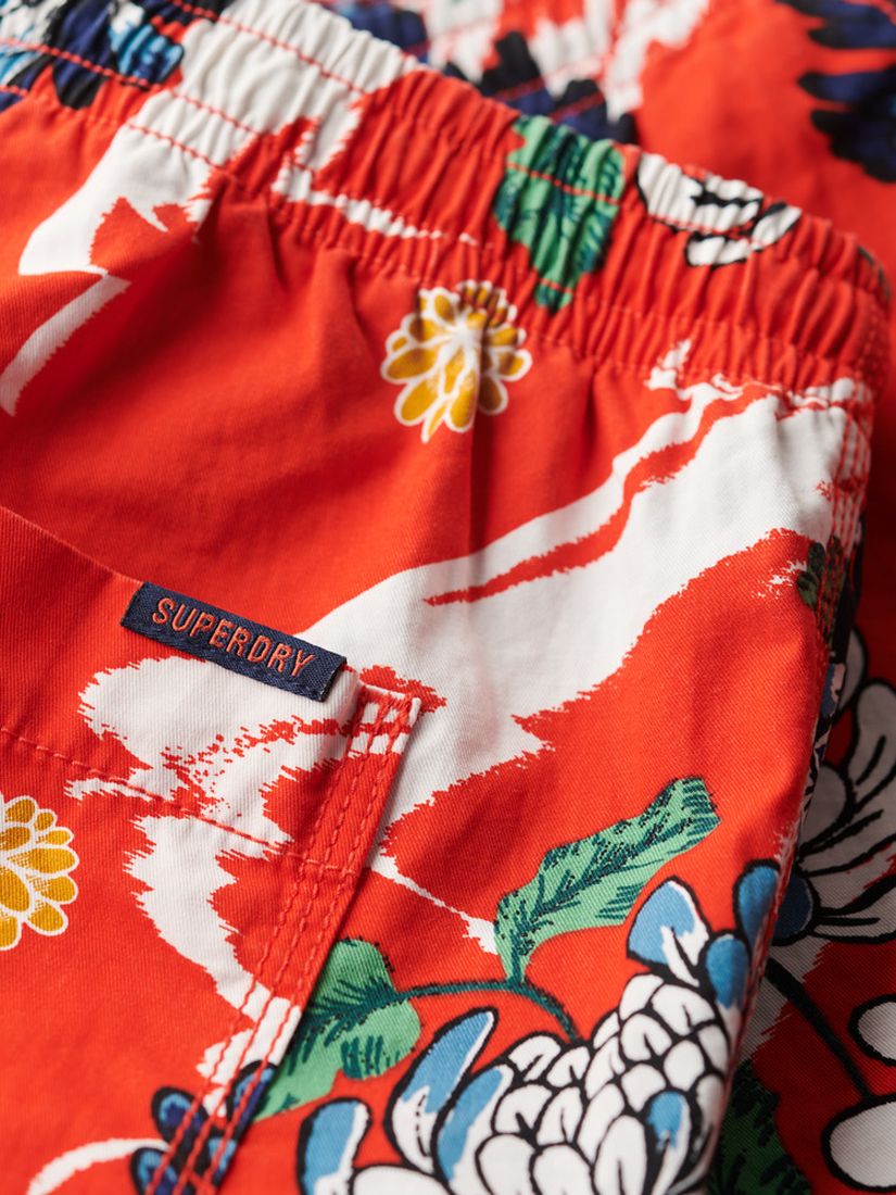 Superdry Floral Print Bermuda Shorts, Burnt Orange/Multi at John Lewis ...