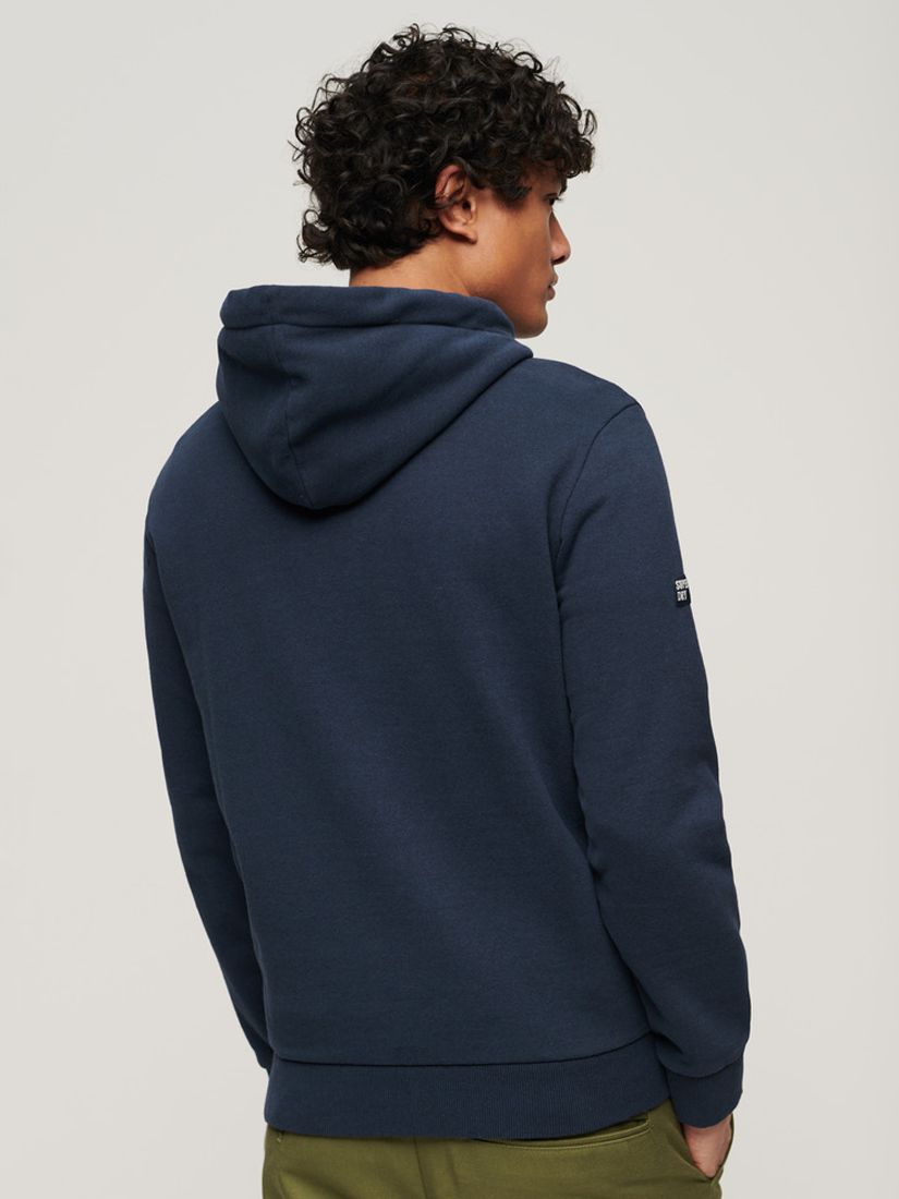 Superdry Track & Field Athletic Graphic Hoodie, Blue Navy Marl, XL