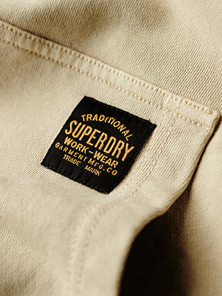 Superdry Contrast Stitch Relaxed Overhead Hoodie, Washed Pelican Beige