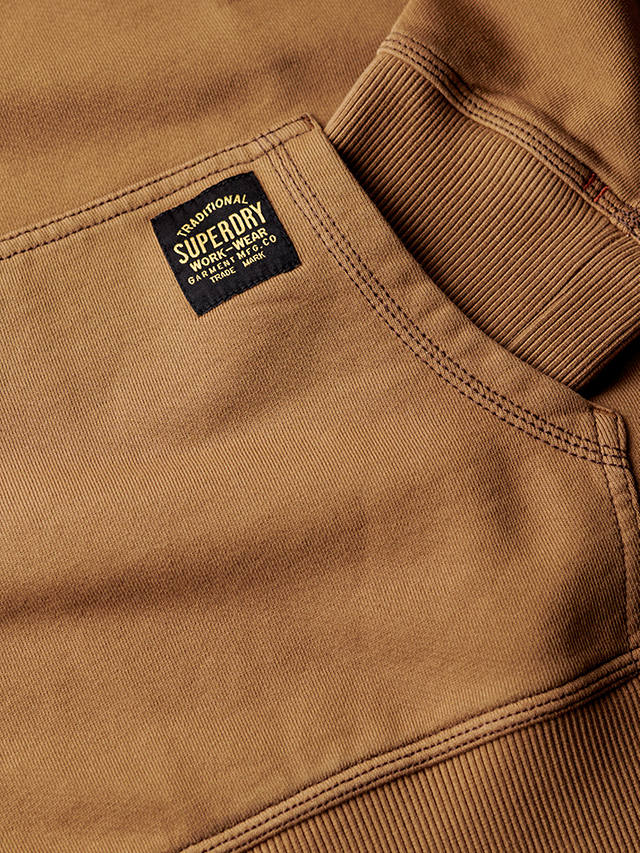 Superdry Contrast Stitch Relaxed Overhead Hoodie, Washed Brown Camel