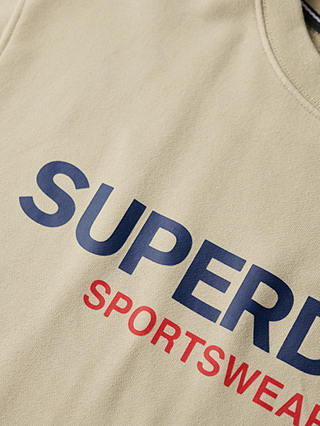 Superdry Sportswear Logo Loose Crew Sweatshirt, Pelican Beige