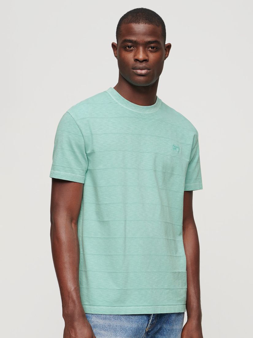 Superdry Organic Cotton Vintage Texture T-Shirt, Fresh Mint Green, XL