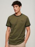 Superdry Essential Organic Cotton Logo Retro T-Shirt, Night Green/Olive