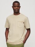 Superdry Contrast Stitch Pocket T-Shirt, Washed Pelican Beige