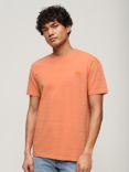 Superdry Organic Cotton Vintage Texture T-Shirt, Smoked Rust Orange