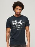 Superdry Metallic Workwear Graphic T-Shirt, Eclipse Navy/Silver