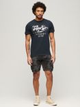 Superdry Metallic Workwear Graphic T-Shirt, Eclipse Navy/Silver