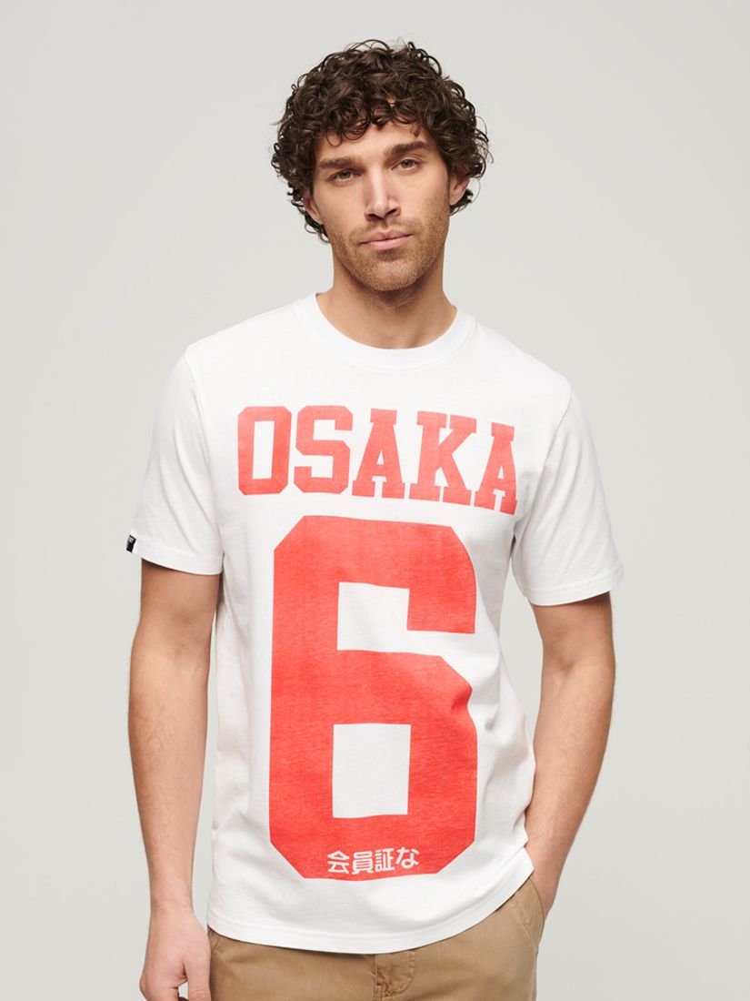 Superdry Osaka Graphic T-Shirt, Optic/Red, S