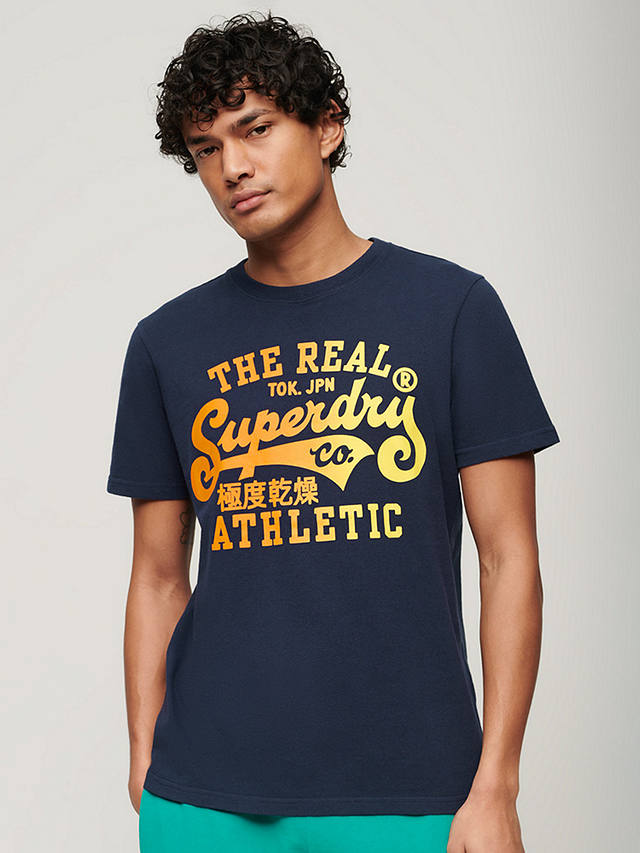Superdry Reworked Classic Graphic T-Shirt, Navy Marl