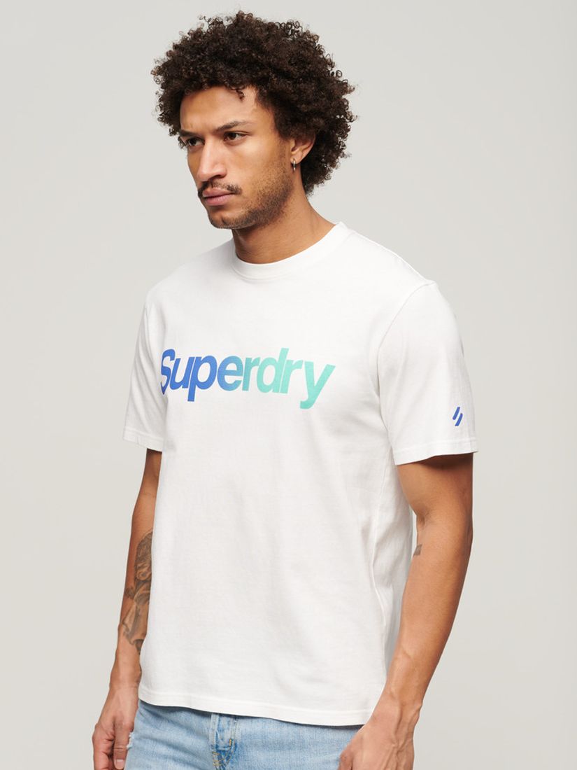 Superdry Core Logo Loose T-Shirt, Brilliant White Fade, XXL