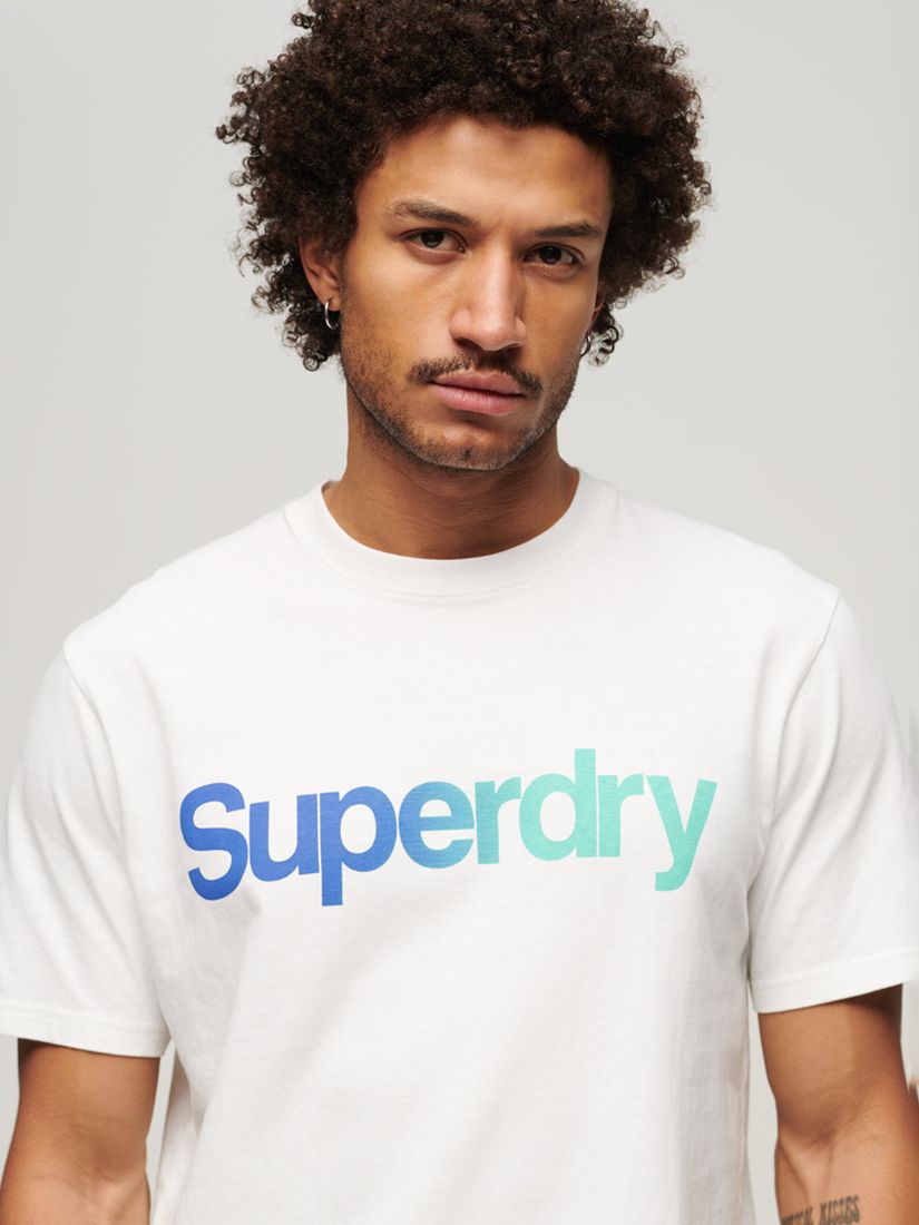 Superdry Core Logo Loose T-Shirt, Brilliant White Fade, XXL