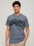 Superdry Embroidered Vintage Logo T-Shirt, Frosted Navy Grit