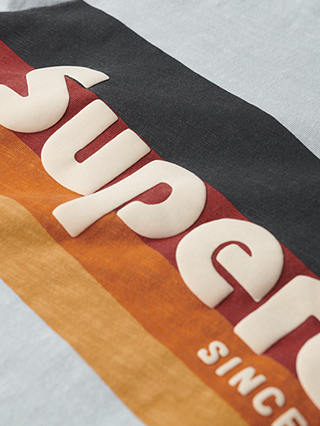Superdry Cali Striped Logo T-Shirt, Sea Salt Blue/Multi
