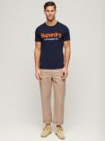 Superdry Core Logo Classic Washed T-Shirt, Navy Marl