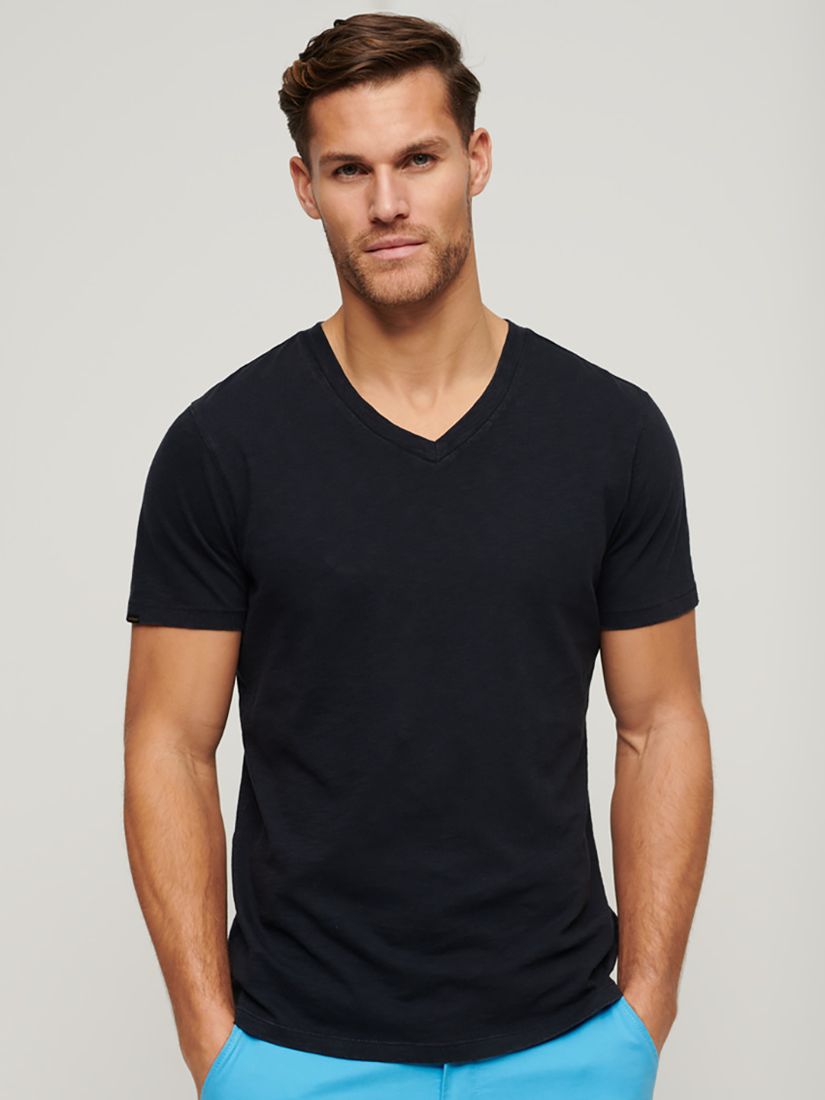 Superdry V-Neck Slub T-Shirt, Navy