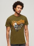 Superdry Tattoo Script Graphic T-Shirt, Fir Green