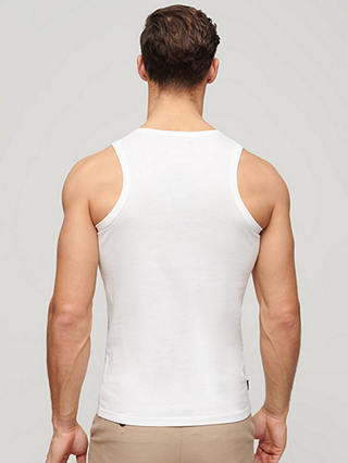Superdry Essential Organic Cotton Logo Vest Top, Optic