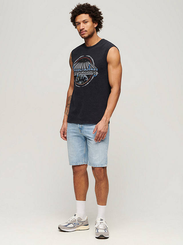 Superdry Rock Graphic Band Tank Top, Black