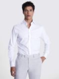 Moss Slim Fit Self Stripe Shirt, White