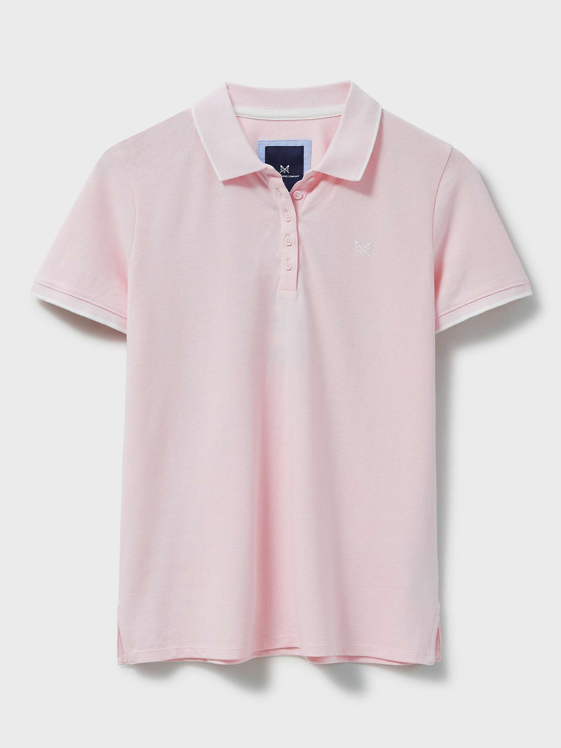 Buy Crew Clothing Classic Short Sleeve Polo T-shirt, Bright Pink Online at johnlewis.com