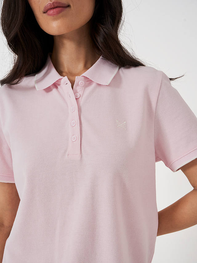 Crew Clothing Classic Short Sleeve Polo T-shirt, Bright Pink