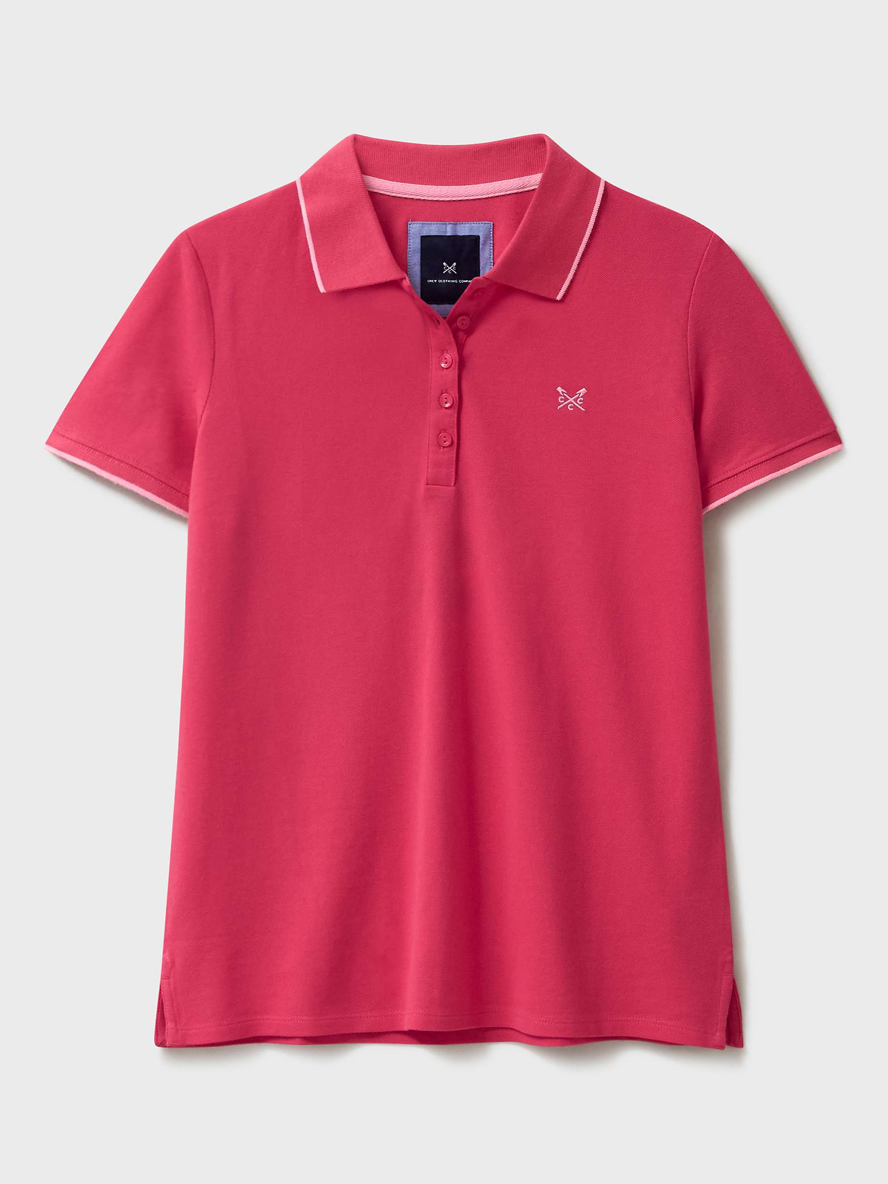 Buy Crew Clothing Classic Short Sleeve Polo Top, Blush Pink Online at johnlewis.com