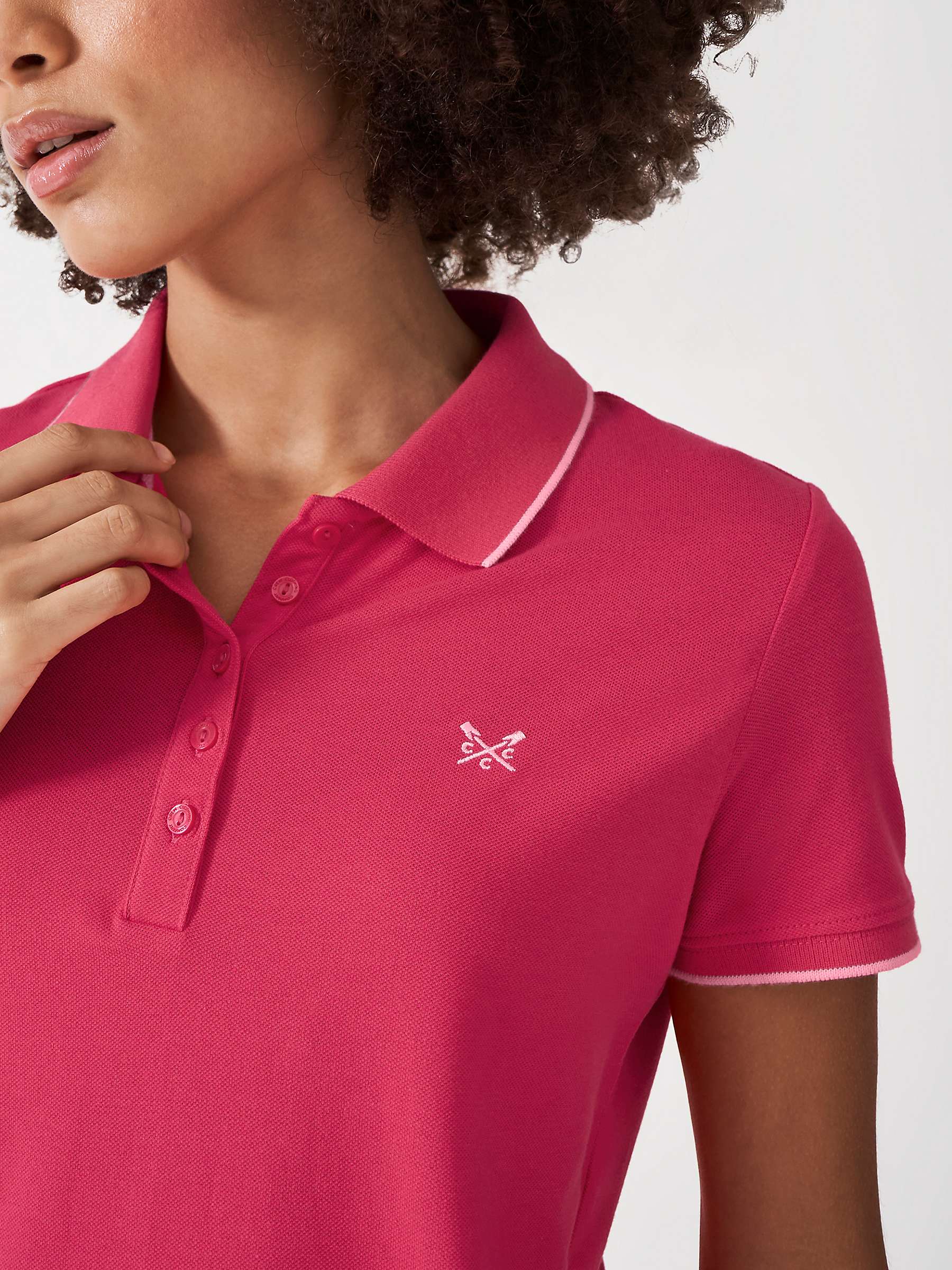 Buy Crew Clothing Classic Short Sleeve Polo Top, Blush Pink Online at johnlewis.com