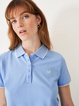 Crew Clothing Classic Short Sleeve Polo Top, Bright Blue