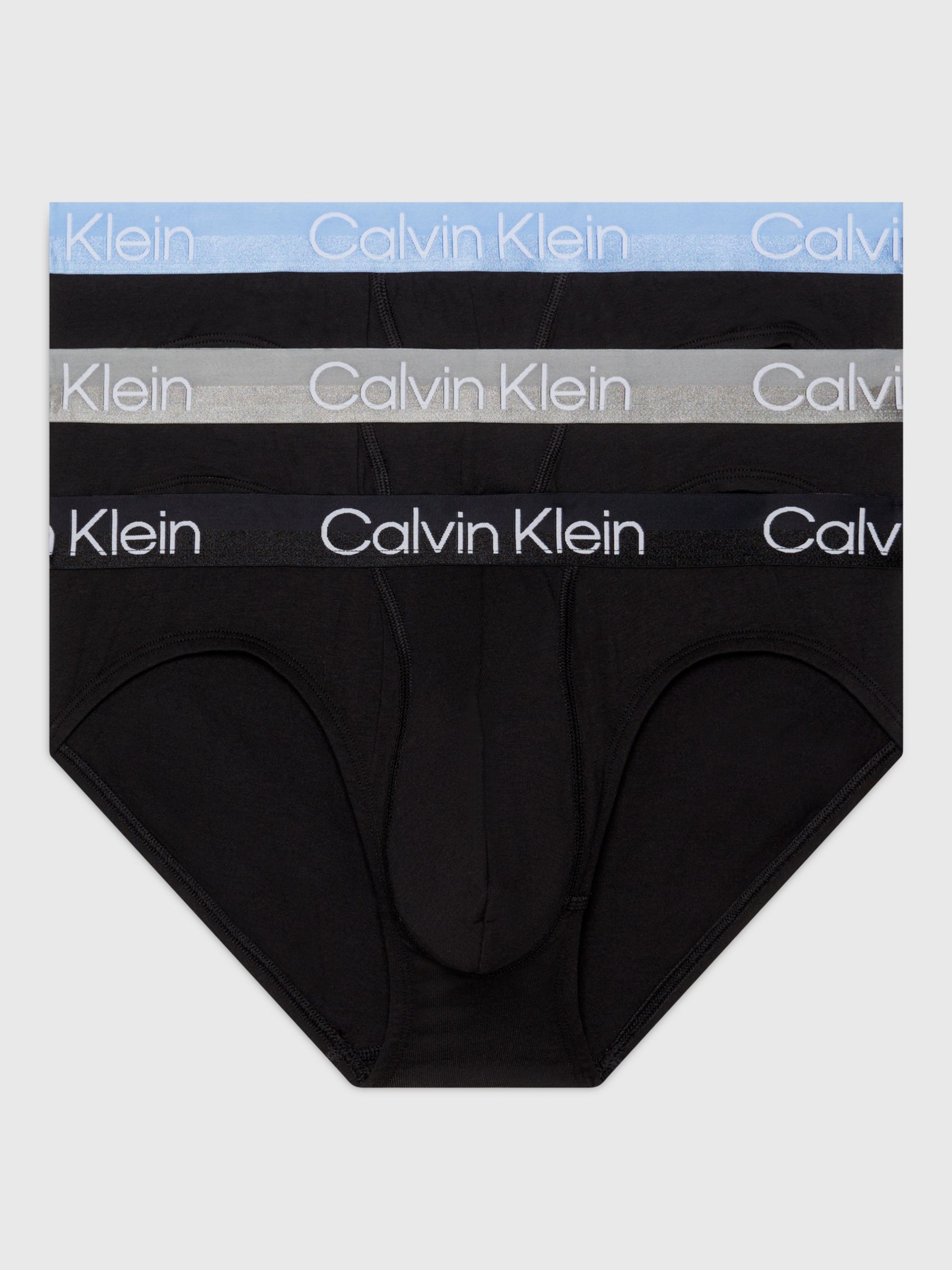 Calvin Klein Hip Briefs, Pack of 3,, Griffin/Blue/Black, M