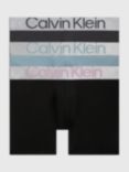 Calvin Klein Coloured Logo Boxer Briefs, Pack of 3, Grey/Black