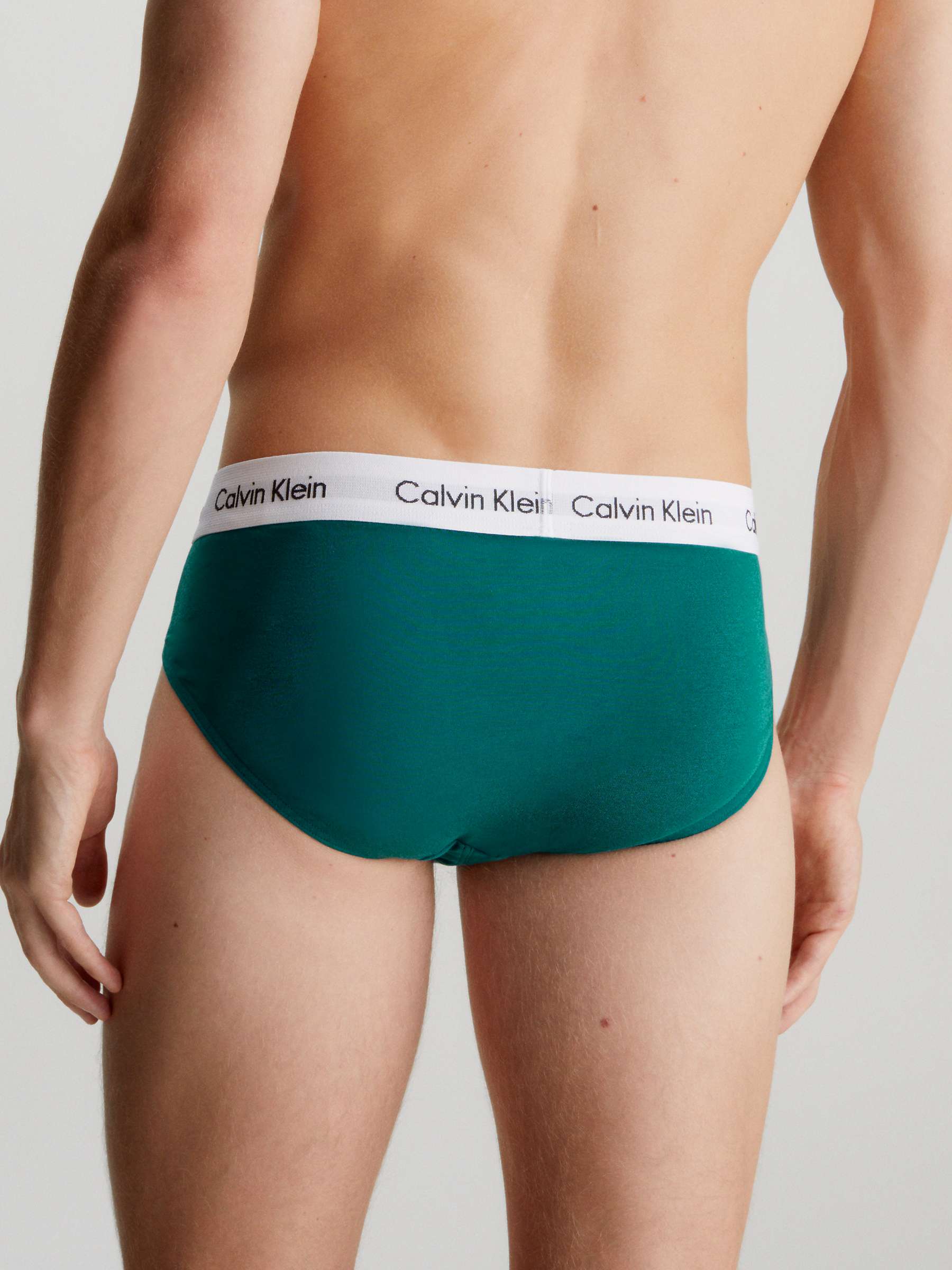 Buy Calvin Klein Cotton Stretch Hip Briefs, Pack of 3, Grey/Chesapeake/Jewel Online at johnlewis.com