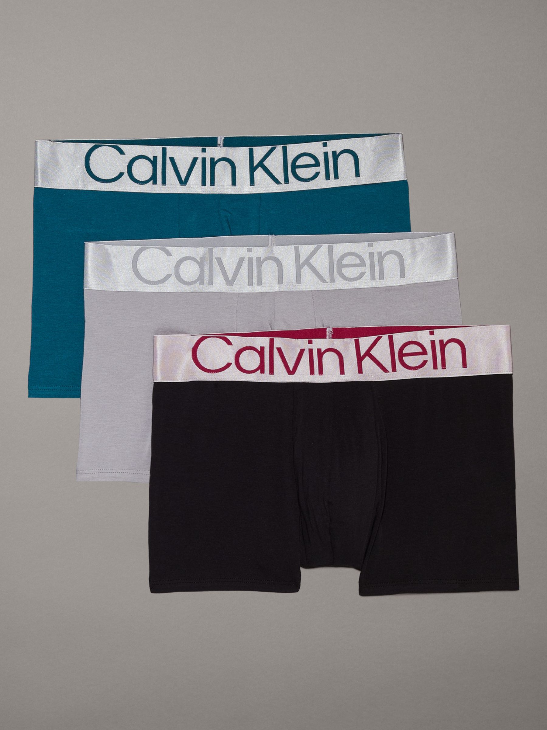 Calvin Klein Classic Trunks, Pack of 3, Black/Green/Multi, M