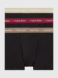 Calvin Klein Classic Trunks, Pack of 3, Rumba/Caribou/Black