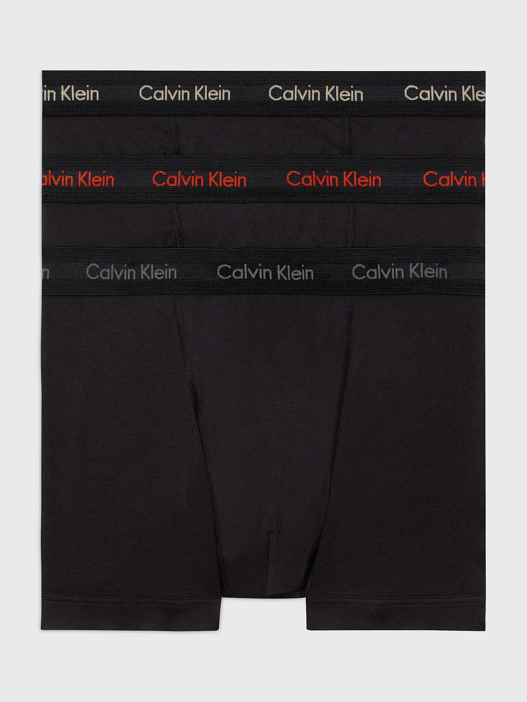 Buy Calvin Klein Plain Trunks, Pack of 3, Black Online at johnlewis.com